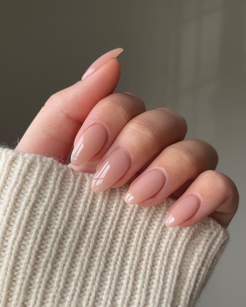 00021 Milky Pink Almond Nail