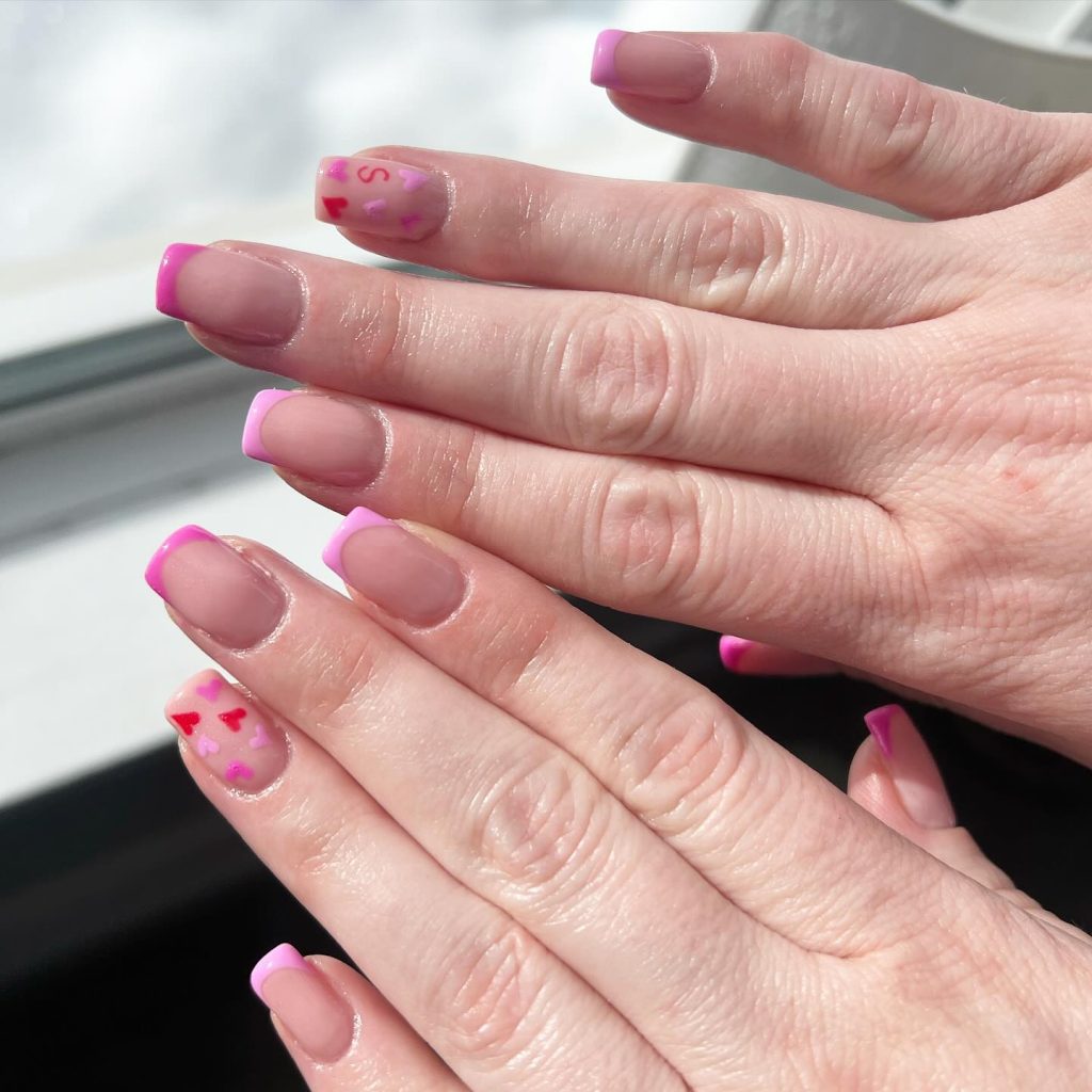 16 Colored French Tip Nails