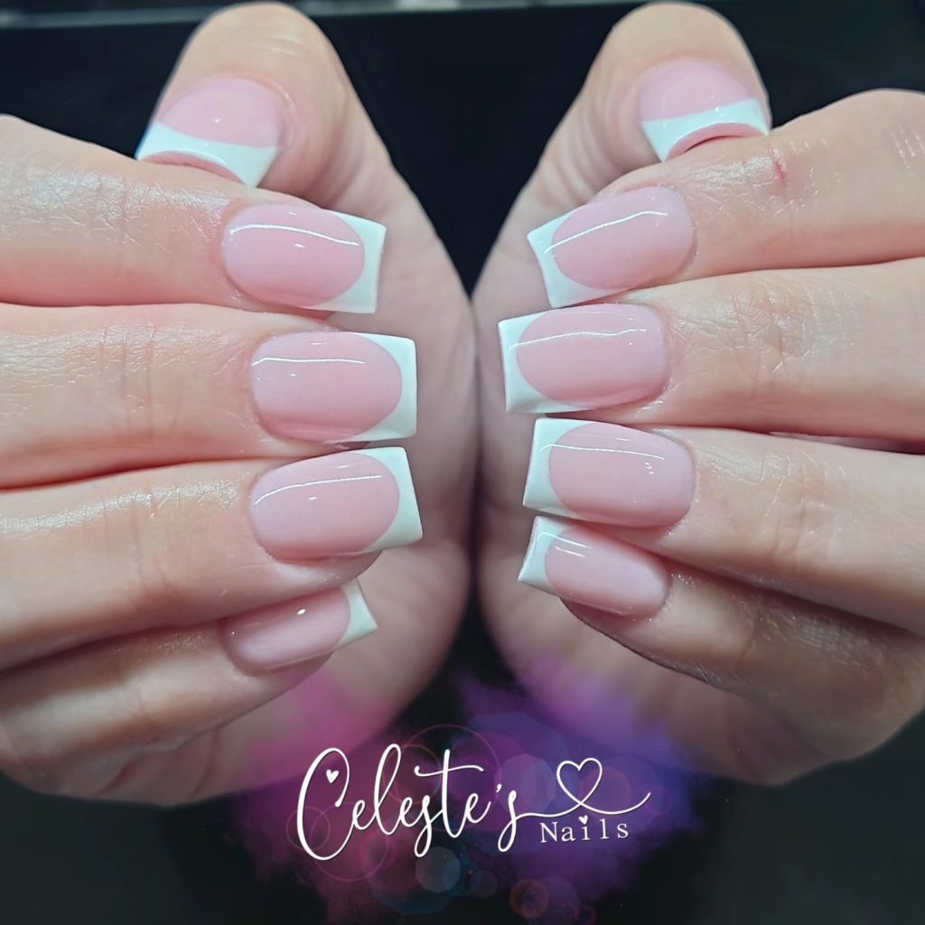 Classic Pink and White French Manicure