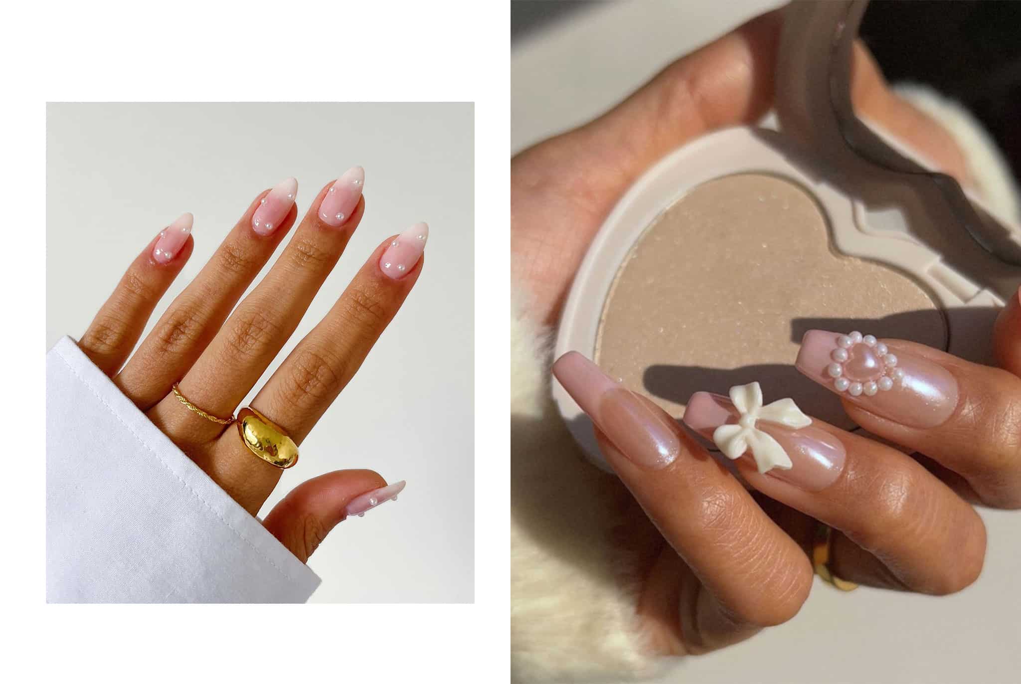 coquette valentines nails