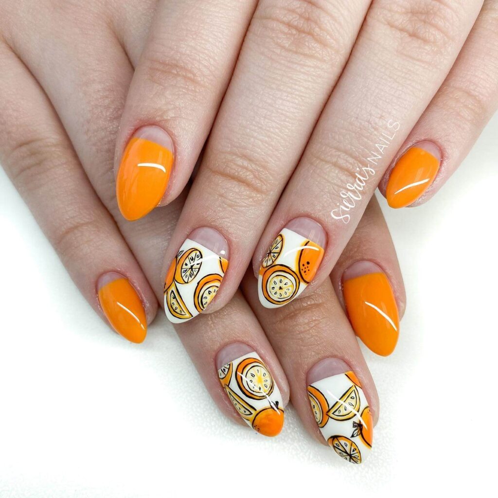 orange nails 10
