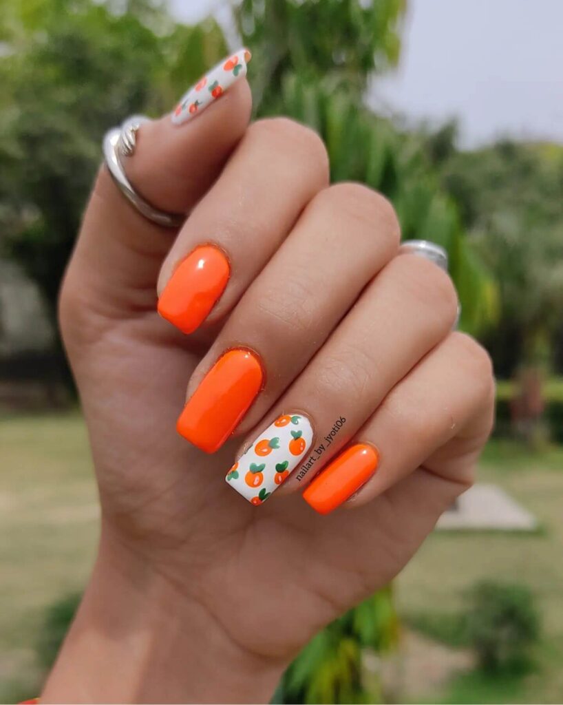orange nails 13