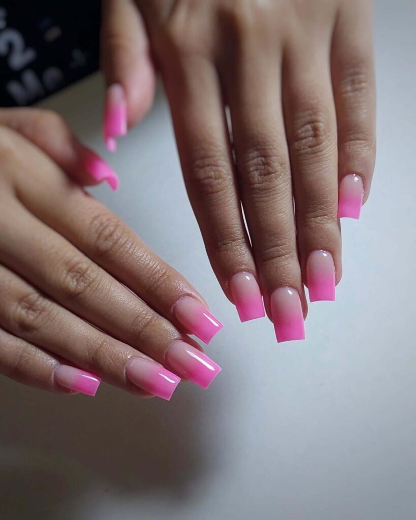 pink ombre nails 15