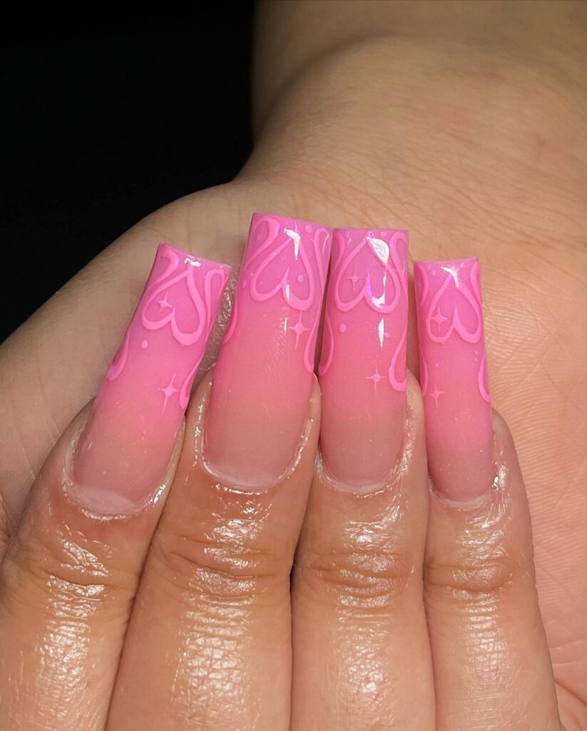 pink ombre nails 9