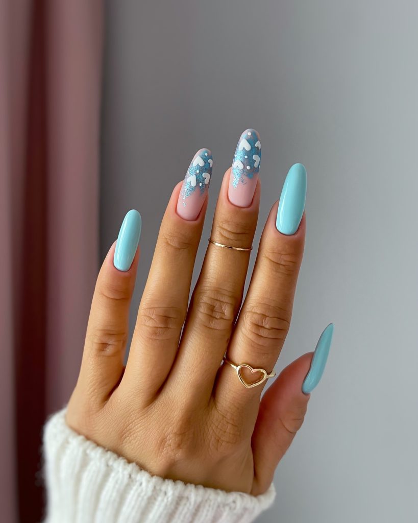 00003 Milky Blue Nails