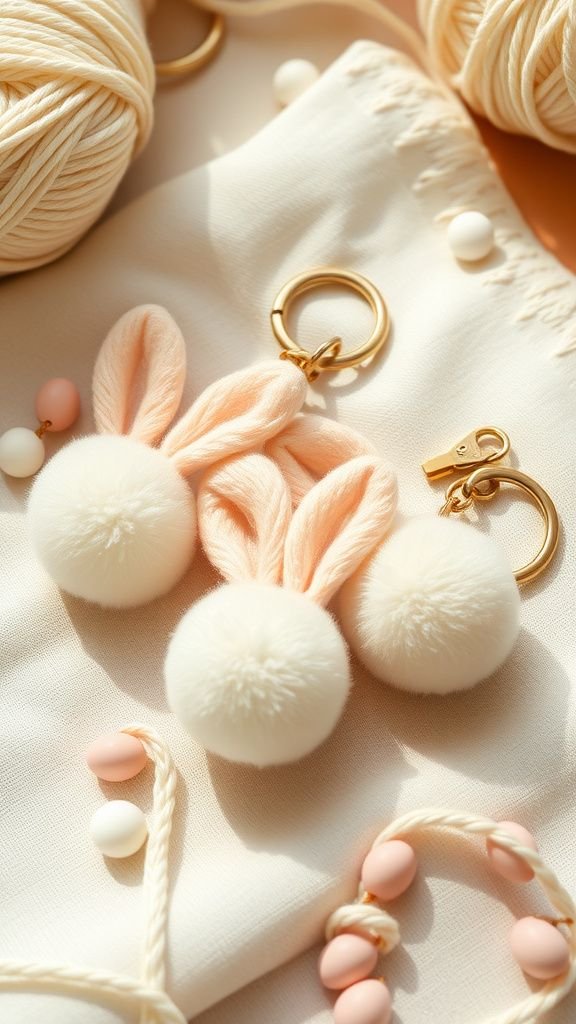 Mini keychain bunnies that bounce in pockets