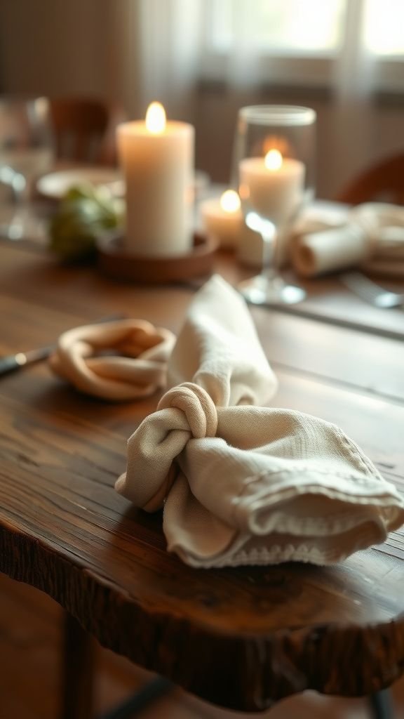 Hand-sculpted napkin rings with subtle twists