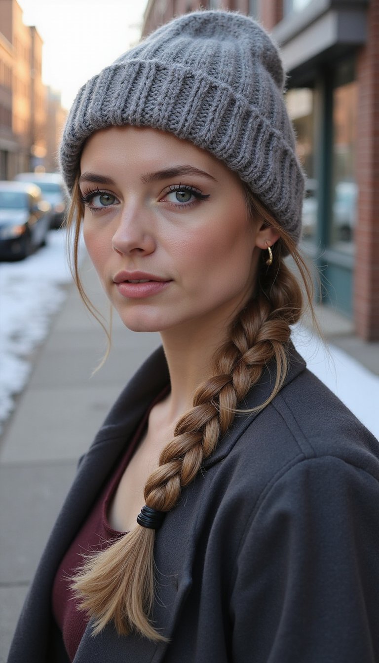 Braided Low Ponytail For Cold Walks