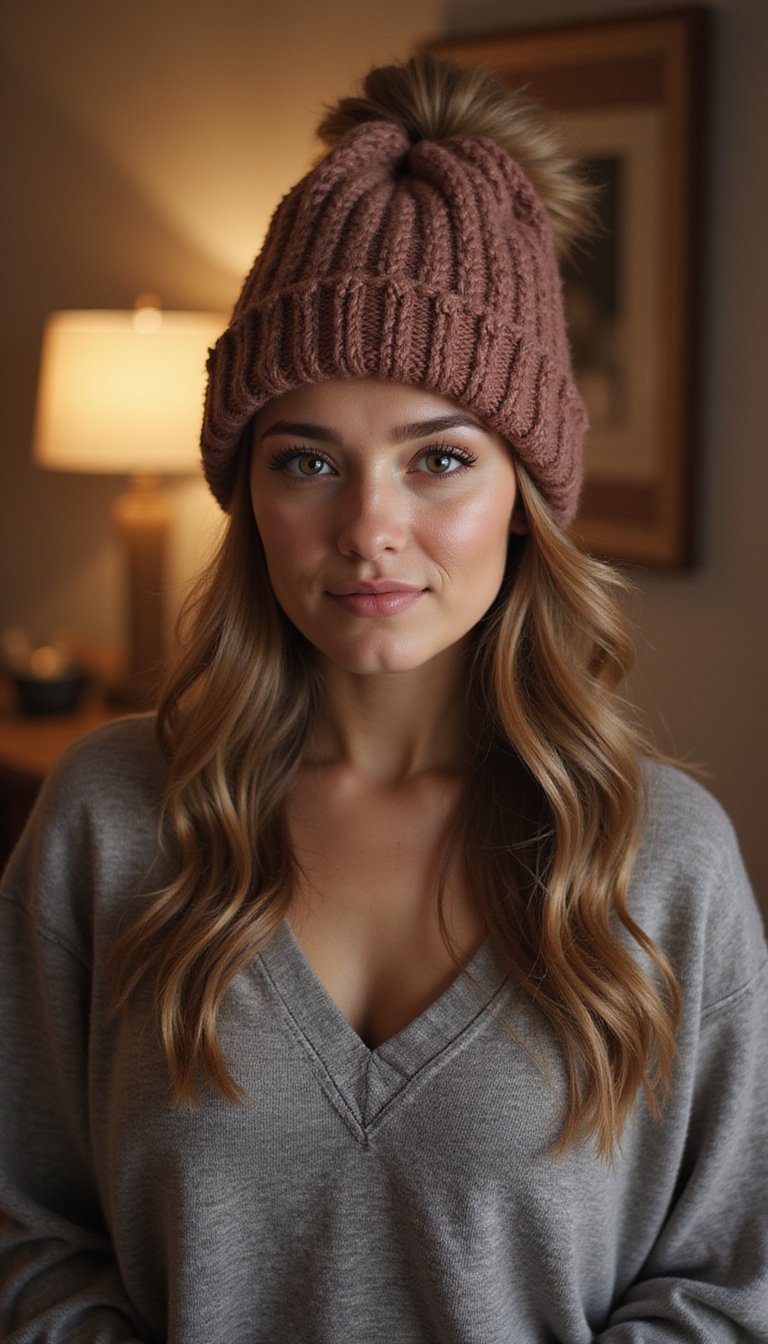 Half-Up Top Knot With Beanie-Friendly Vibe
