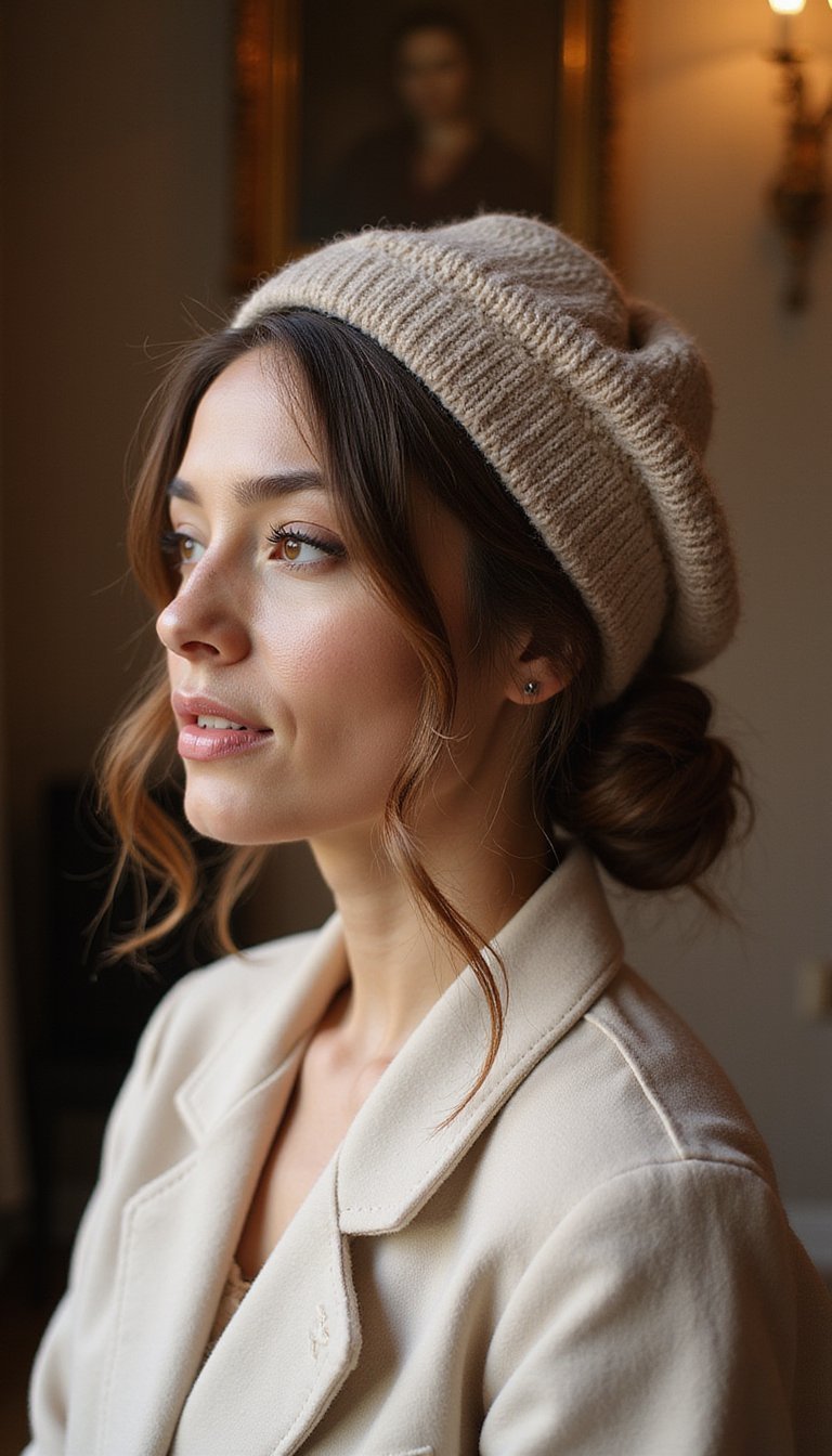 Low Twisted Chignon That Fits Under Hats