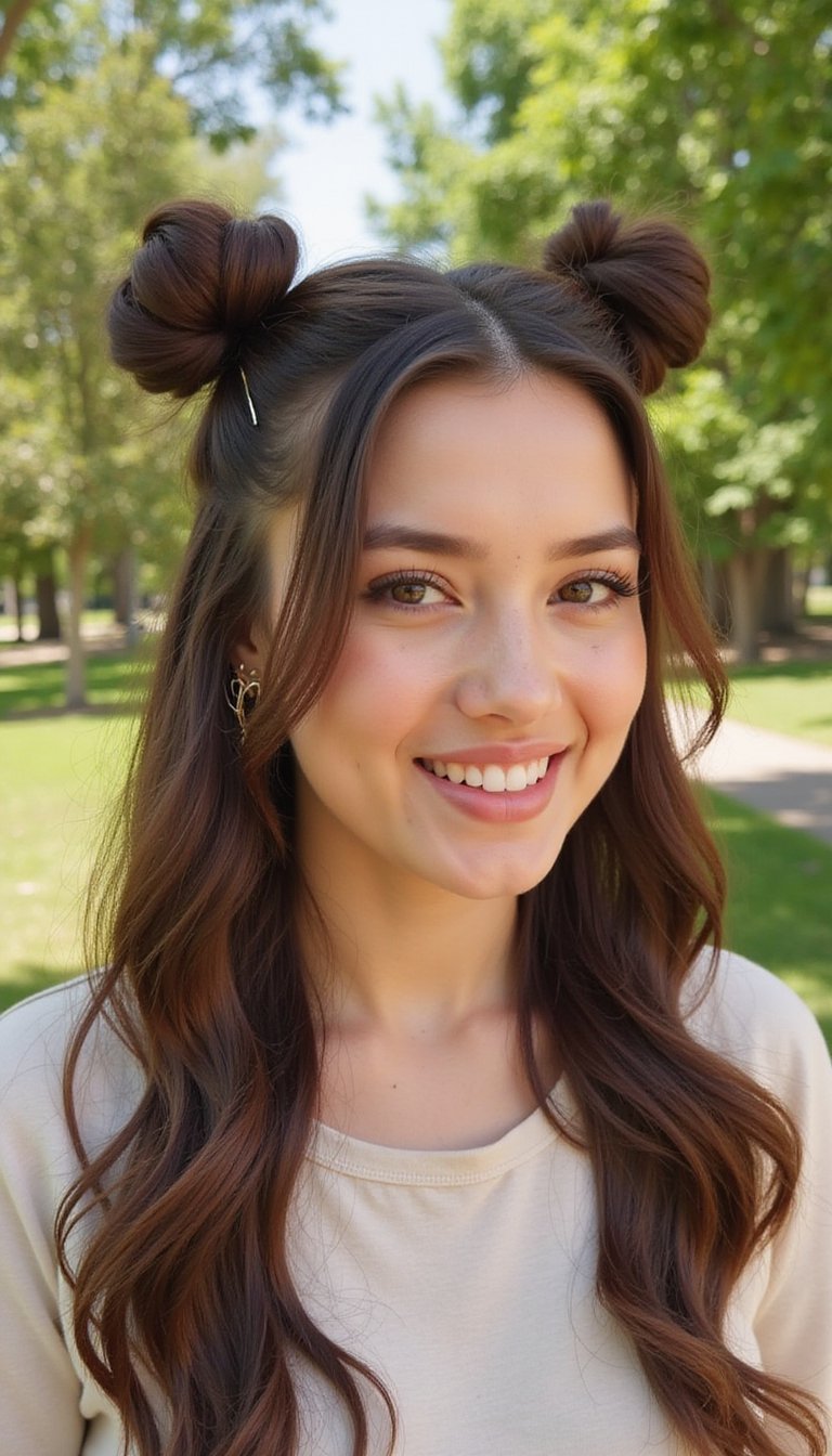 Double Claw Clip Symmetrical Mini Buns Style