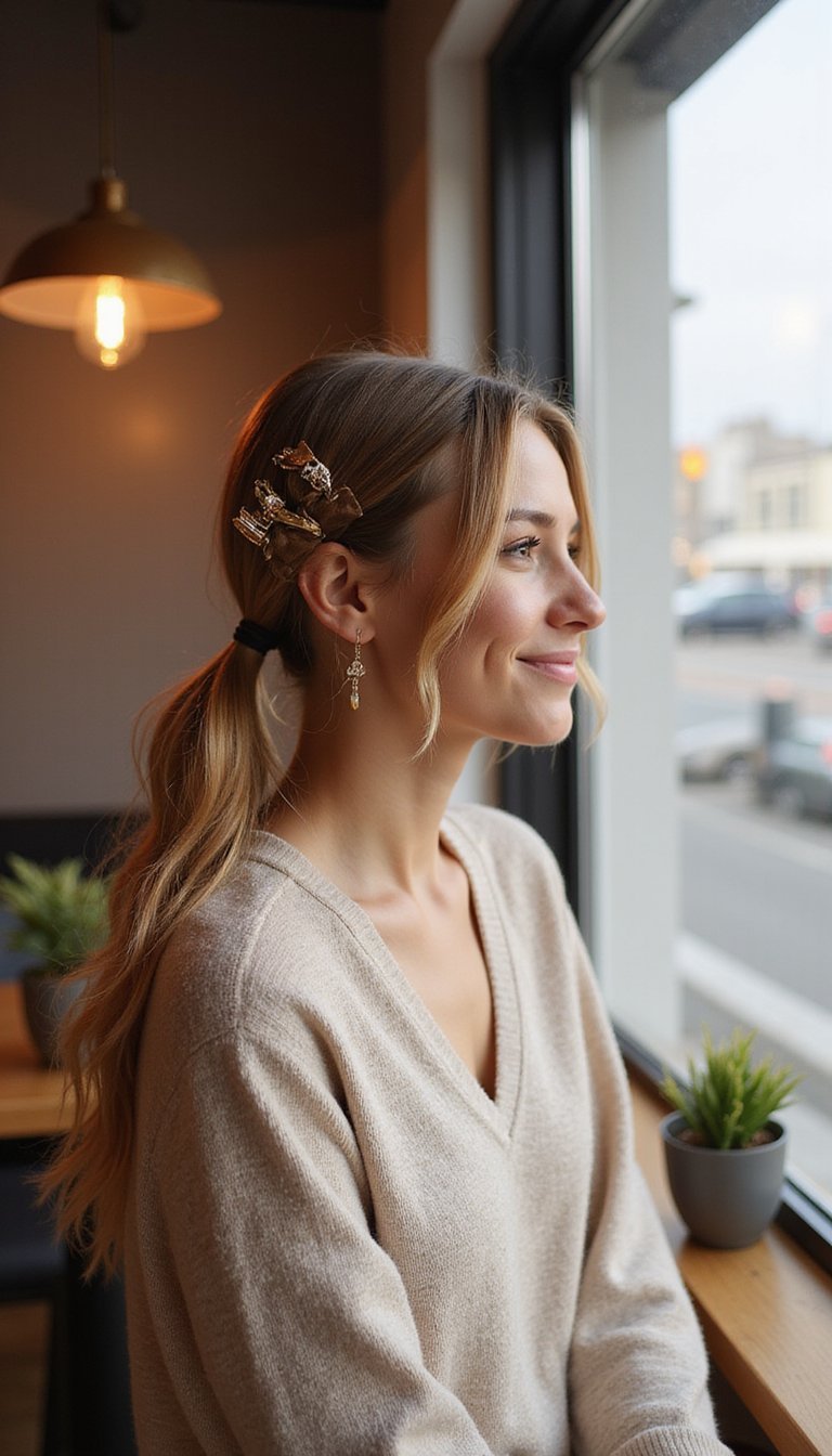 Effortless Twisted Pony With Decorative Claw