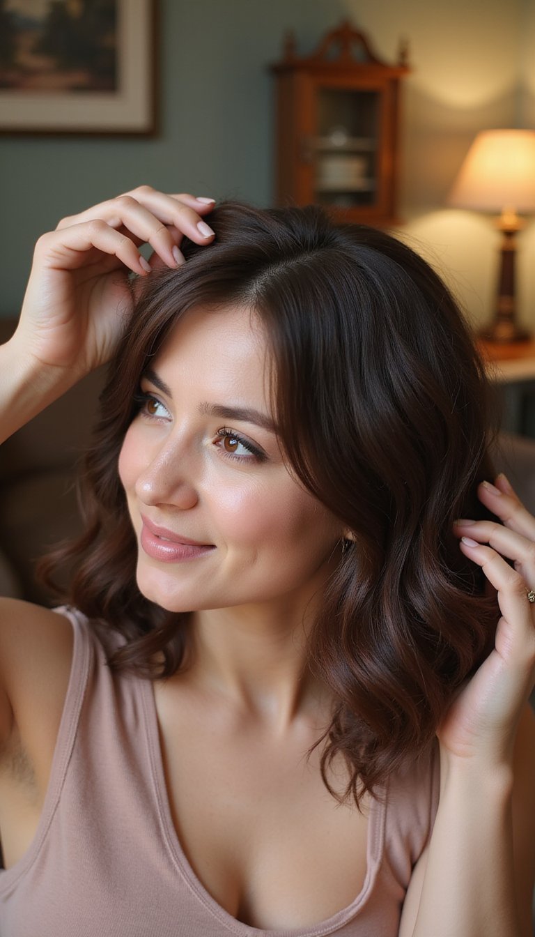 Retro Flip With Curled Ends And Claw Clip