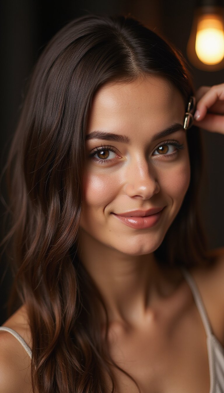 Wet Look Slick Back Held With A Claw