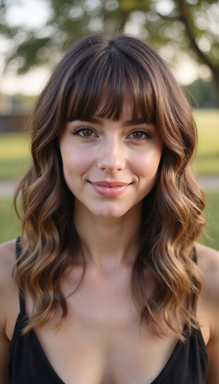 Bohemian Layered Shag With Curtain Bangs