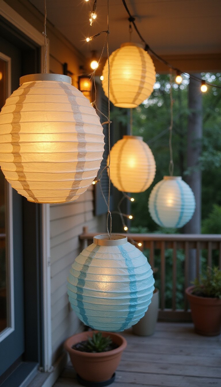 Paper Egg Lanterns to Light a Porch