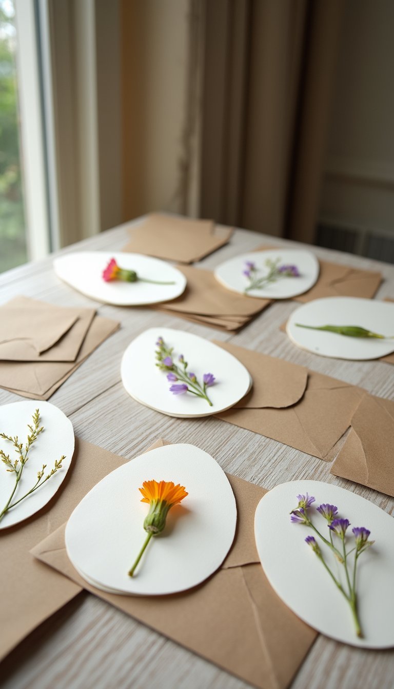 Pressed Flower Egg Cards to Send Love