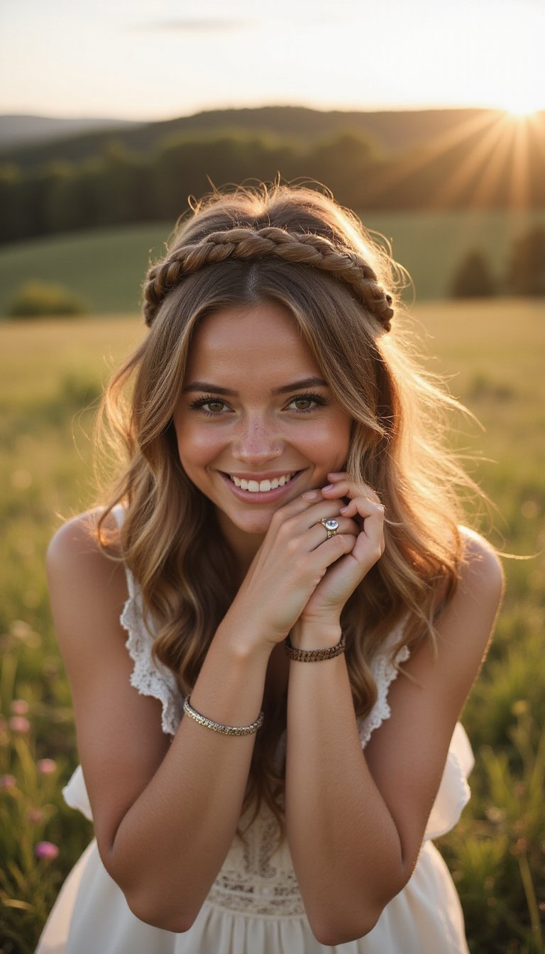 Fishtail Halo Updo For Boho Vibes