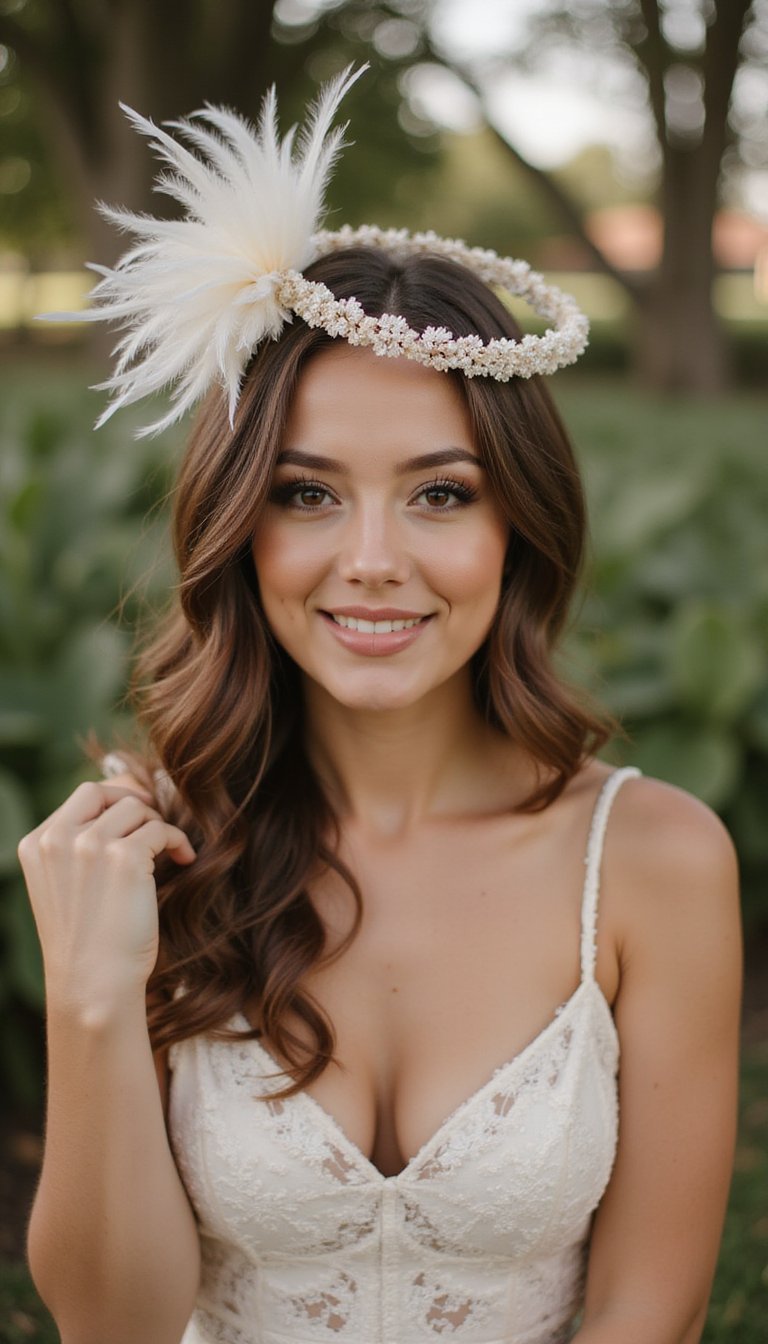 Halo Twist With Lightweight Feather Fascinator