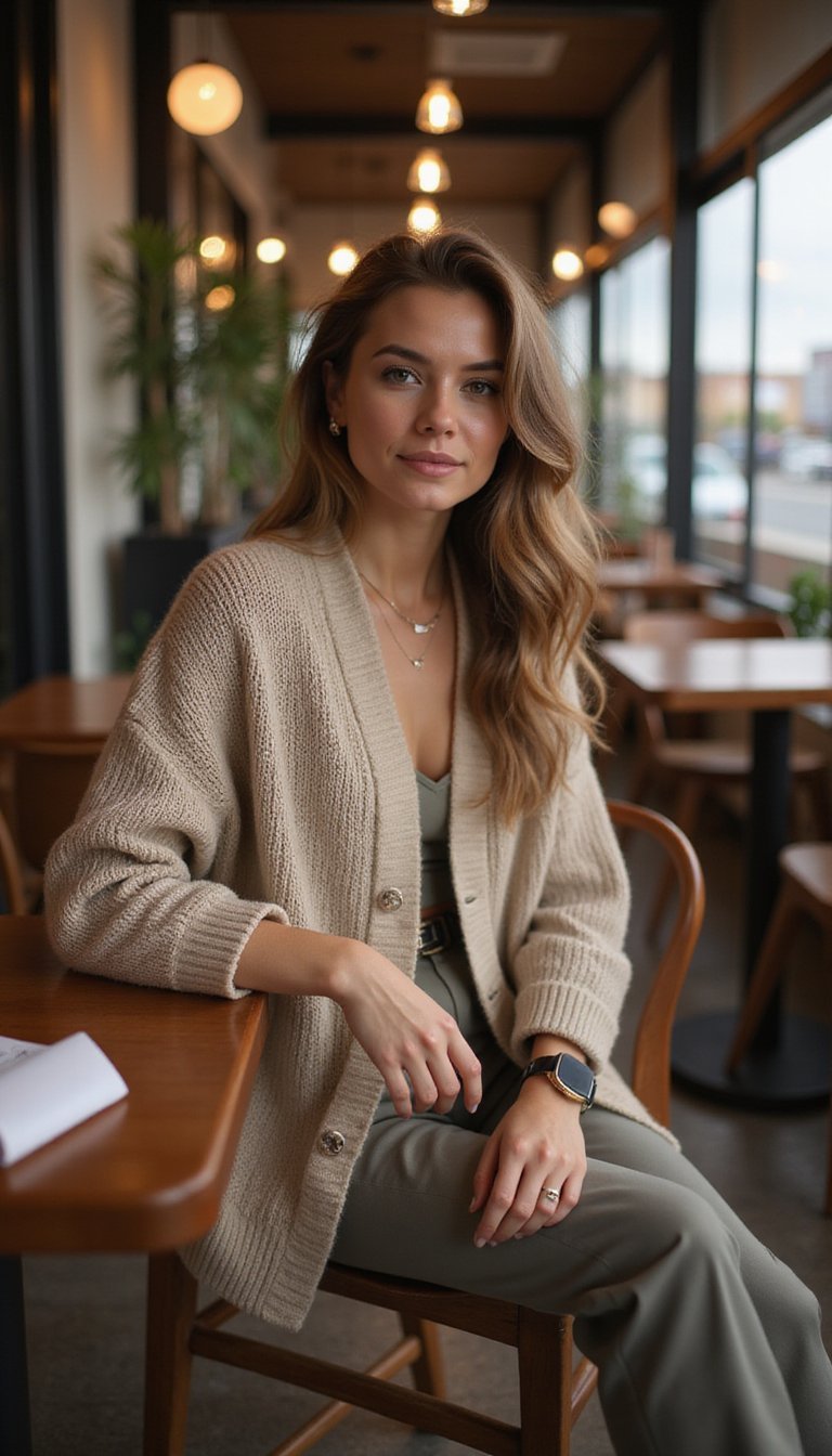 Knit Cardigan with Stretch Joggers
