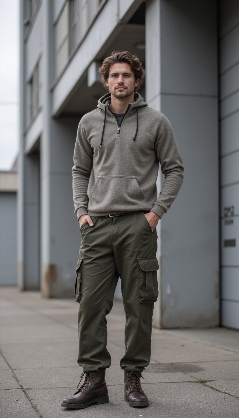 Pullover with Utility Cargo Joggers