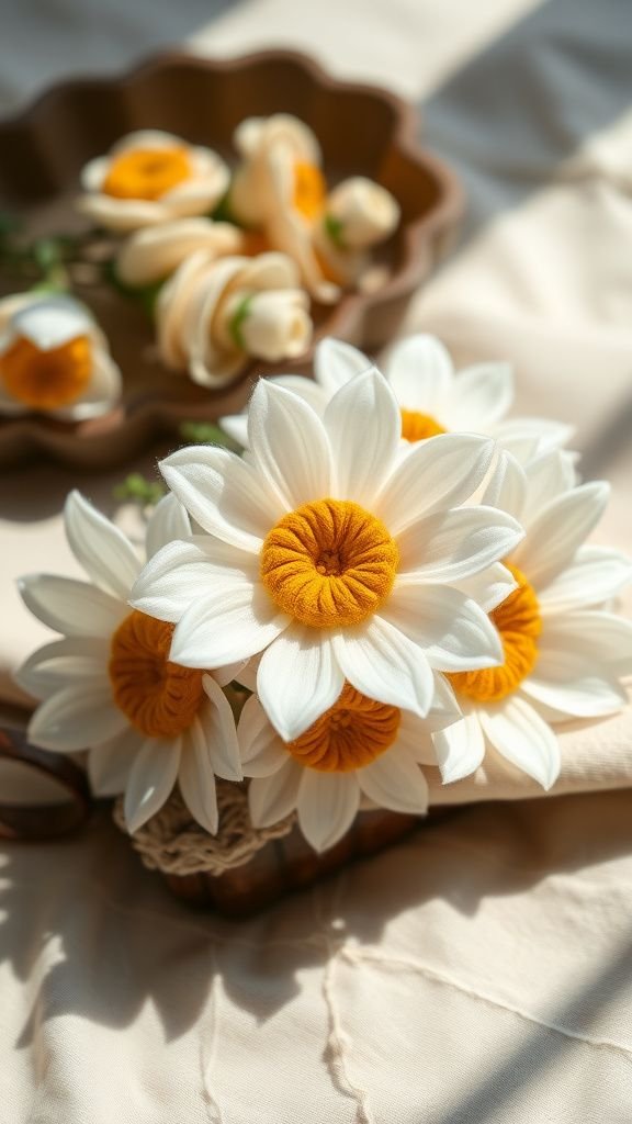 Daisy cluster with textured button centers