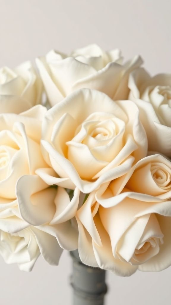 Monochrome bouquet with textural contrast