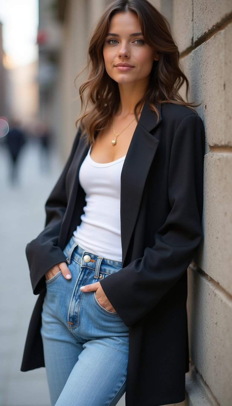 Tailored Blazer and Slouchy Jeans