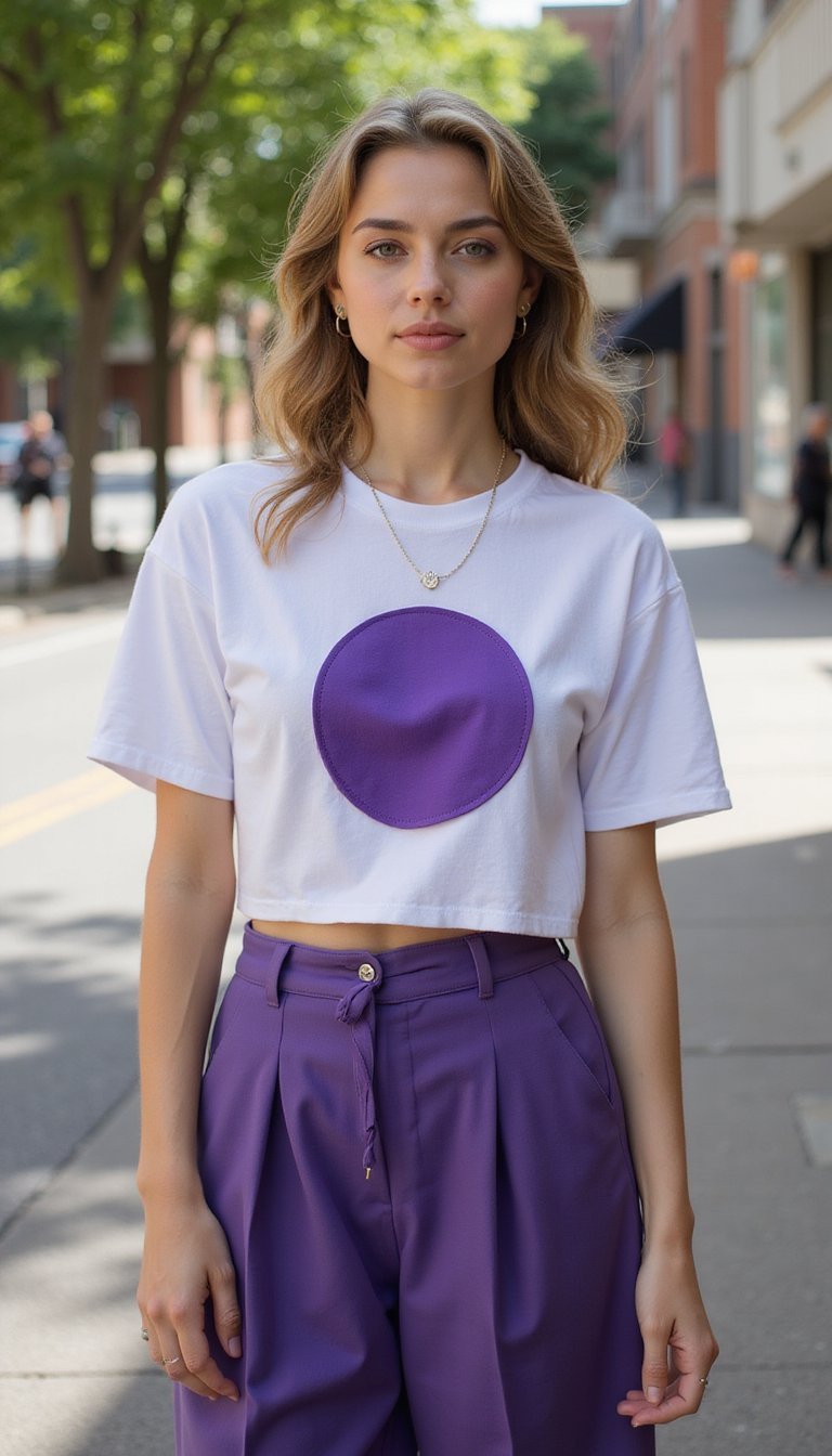 Wide-Leg Pants and Cropped Tee