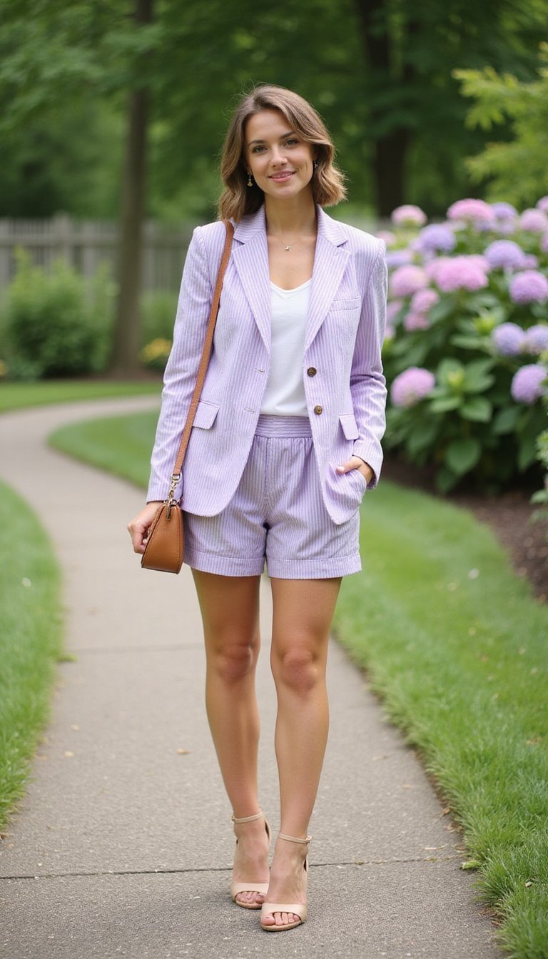 Pastel Seersucker Suit Set
