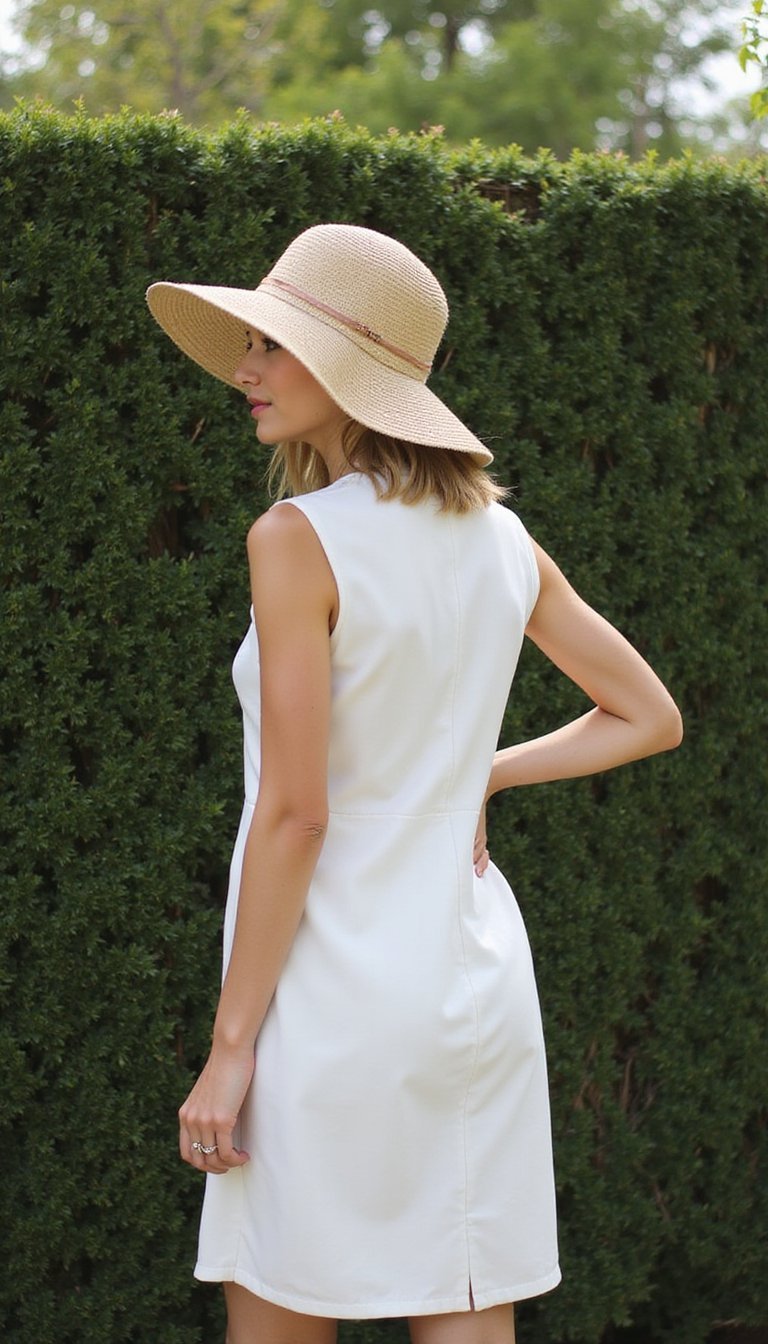 Sleeveless Shift with Statement Hat