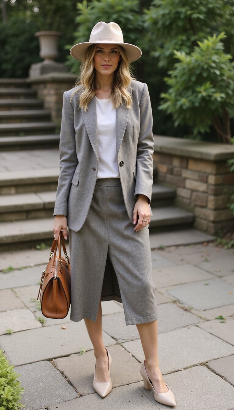 Tailored Blazer with Midi Dress
