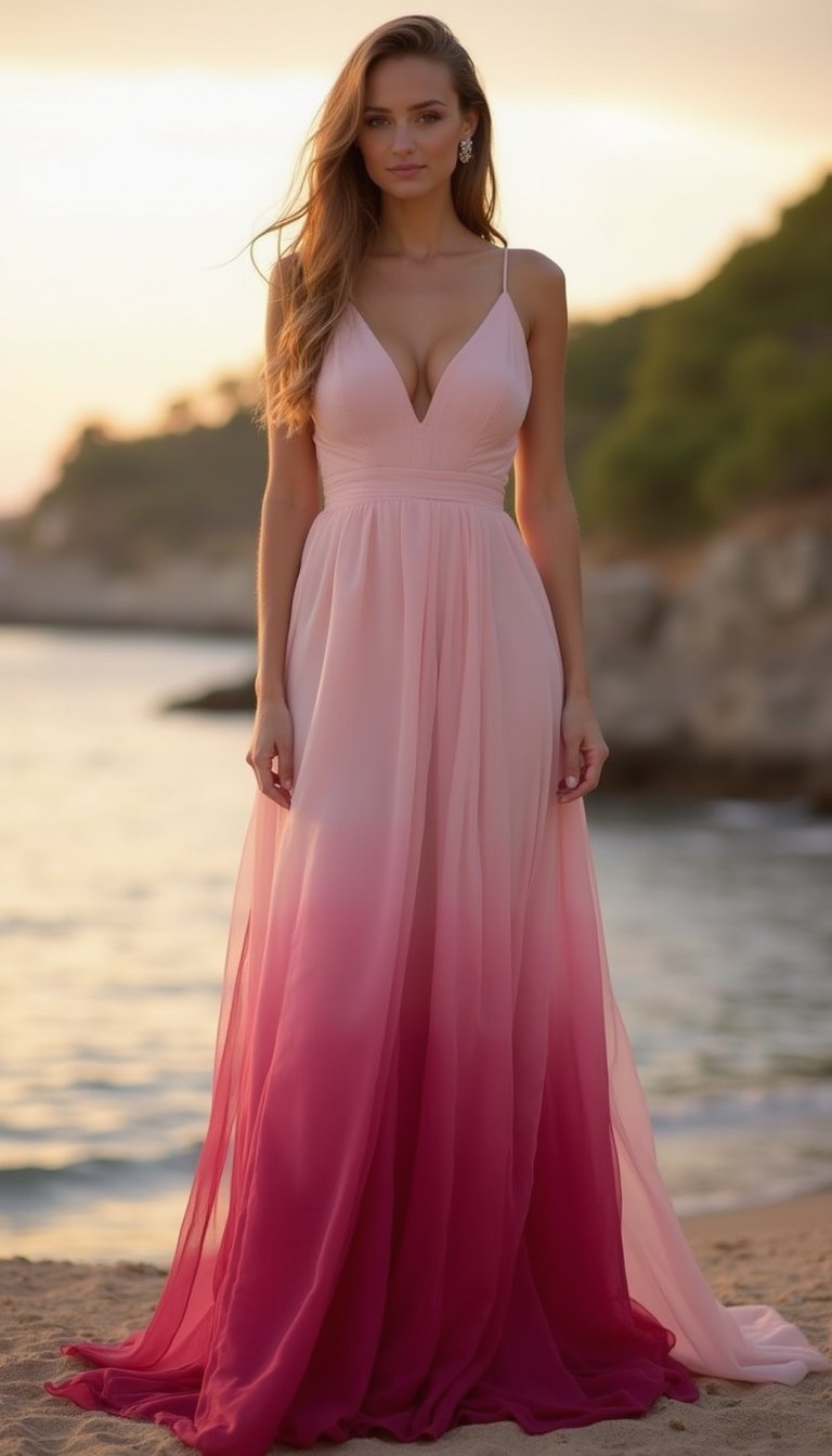 Hand-Dyed Ombre Prom Dress