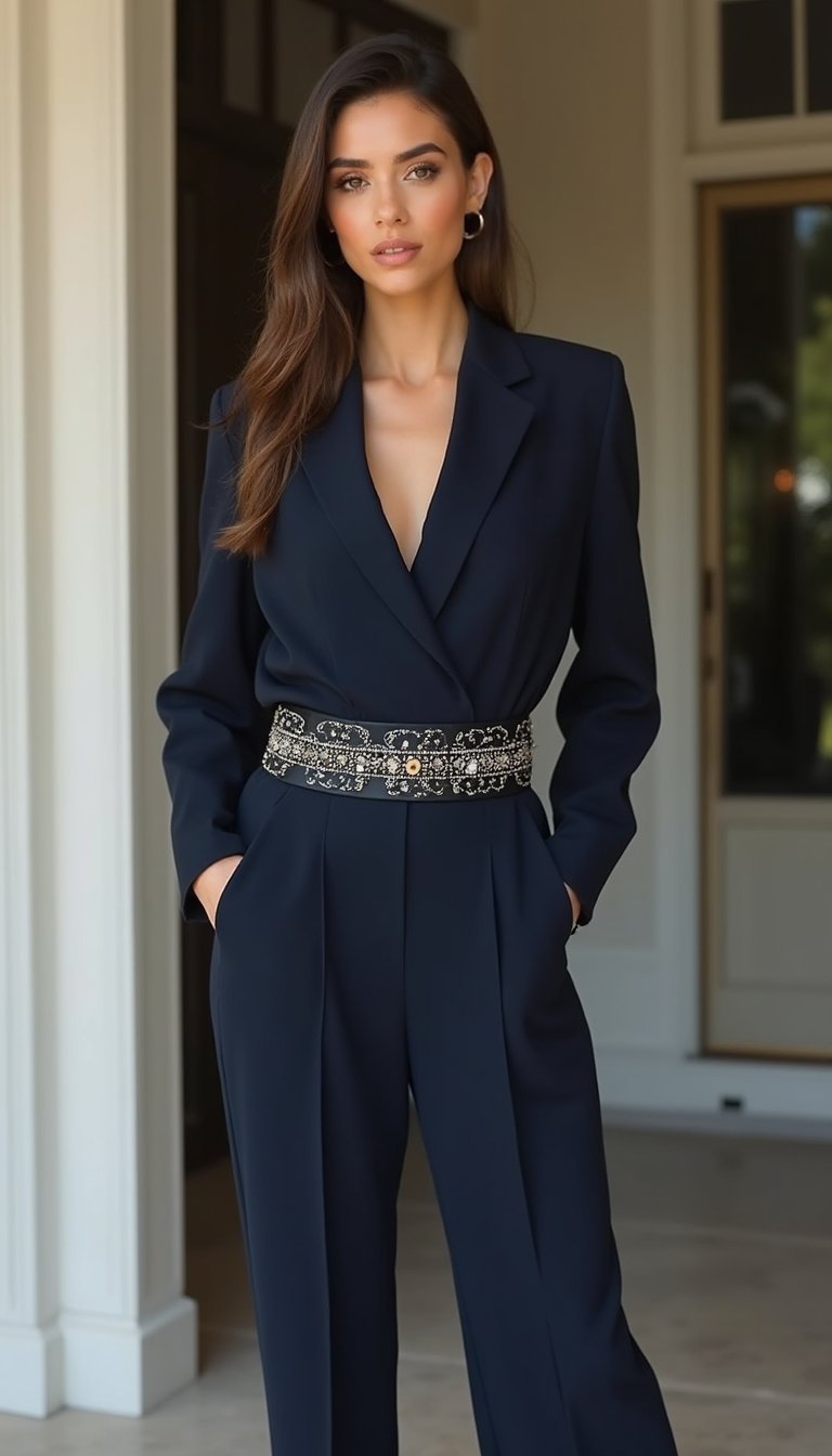 Jumpsuit with Embellished Waist