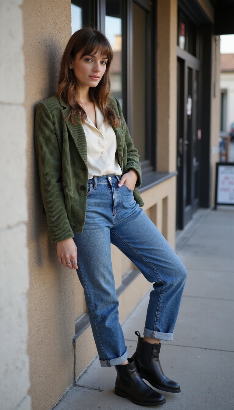 Green Corduroy Jacket Combo