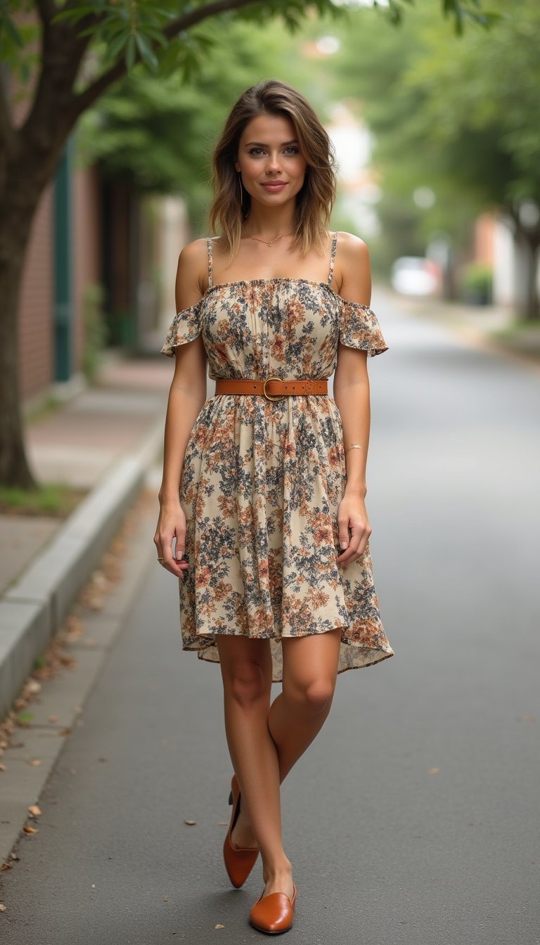 Vintage Dress with Belted Waist