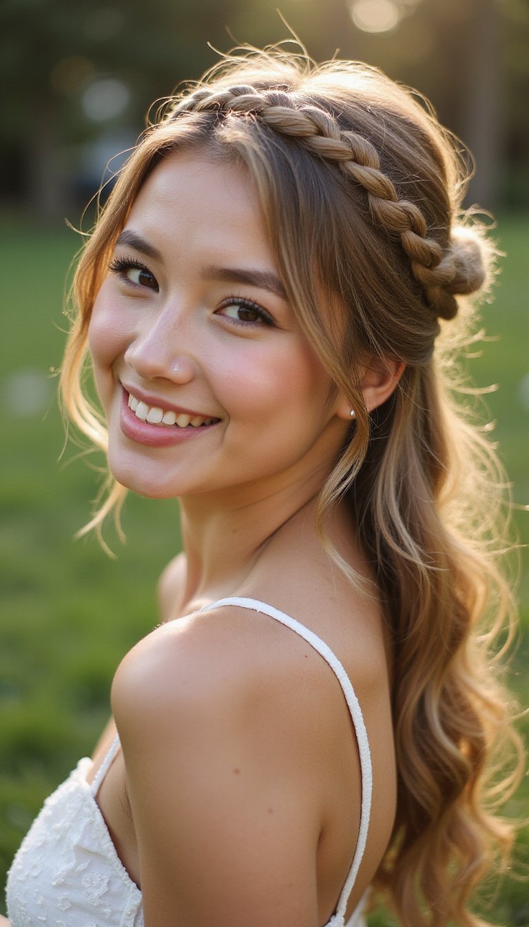 Braided Crown For Feminine Picnic Flair