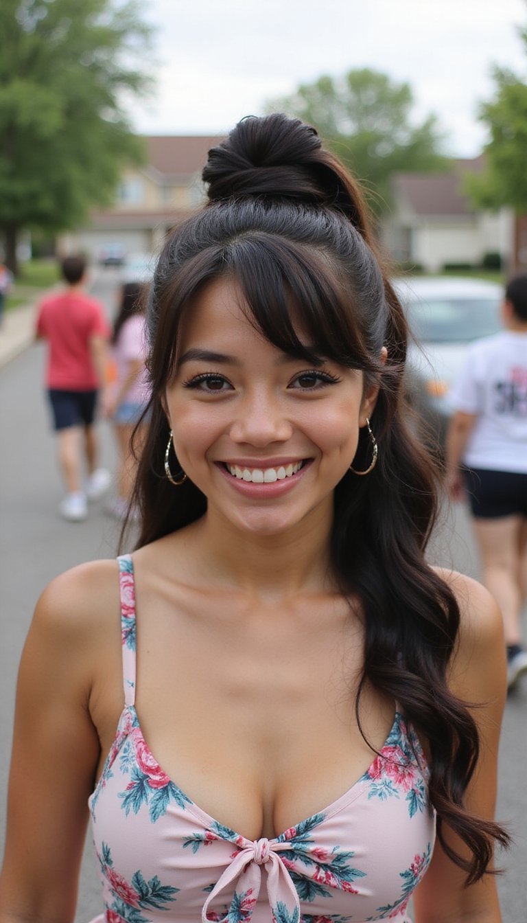 Bubble Ponytail For Playful Patriotic Energy