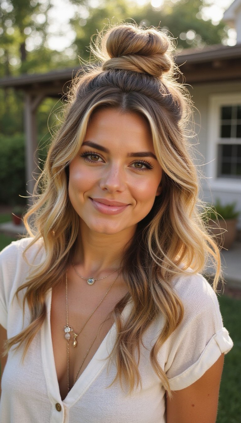 Half-Up Top Knot For Casual Party Ready Style