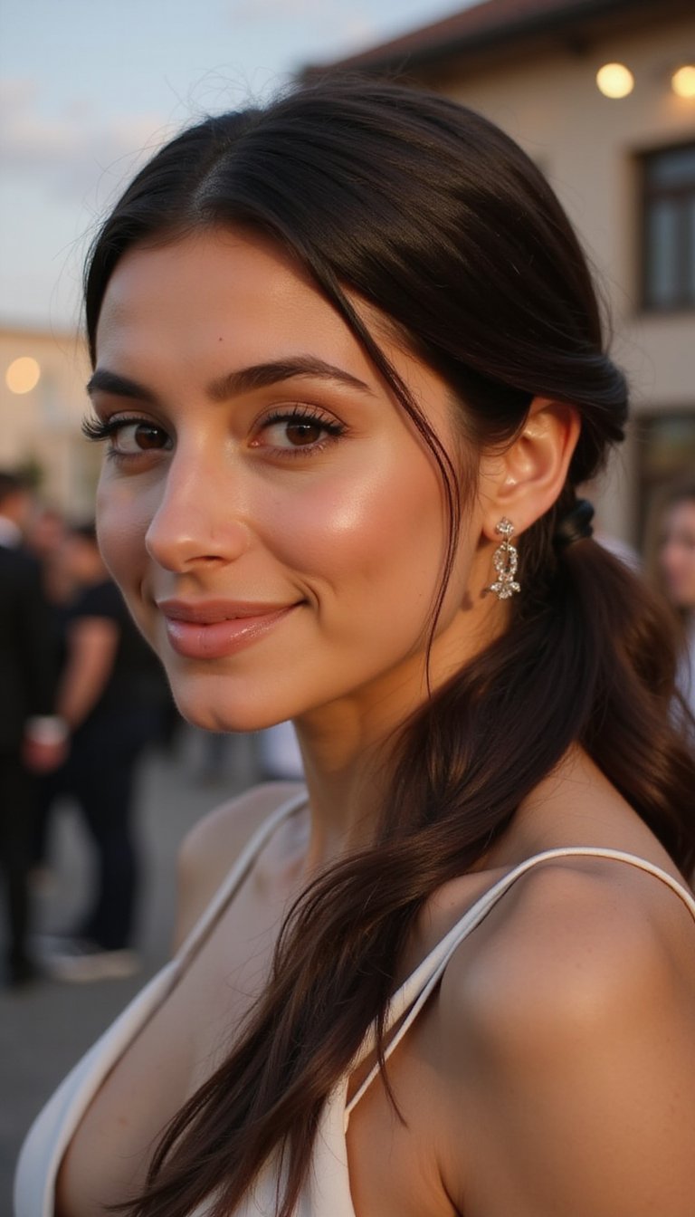 Sleek Low Ponytail For Chic Evening Comfort