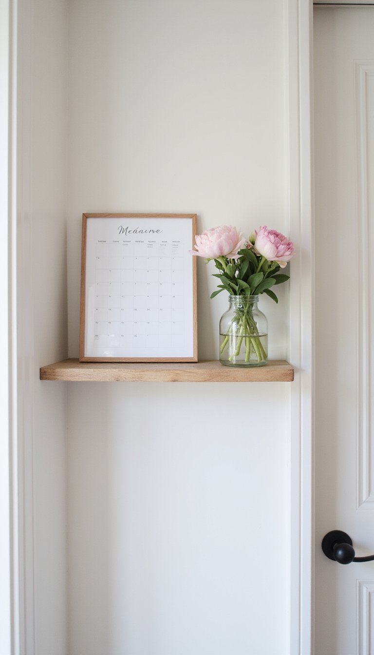 Fresh Cut Flower Calendar on a Wall Shelf