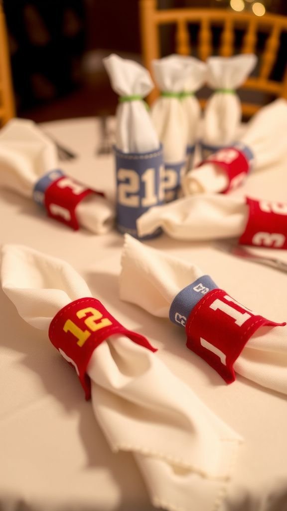 DIY jersey napkin rings that feel playful