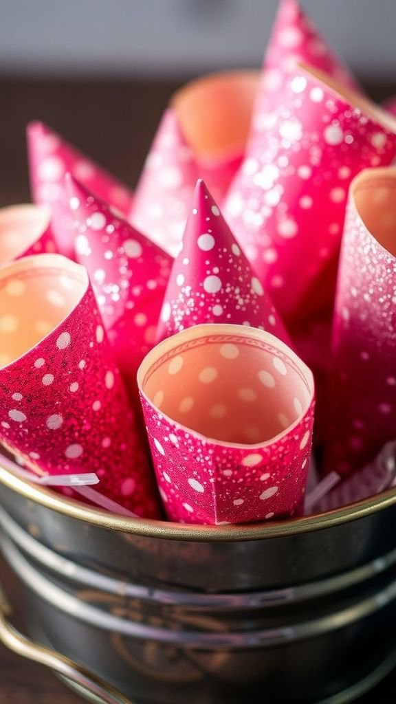 Glitter-lined treat cones for a little sparkle