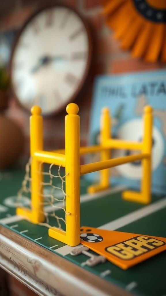 Mini goalpost photo props for playful snaps