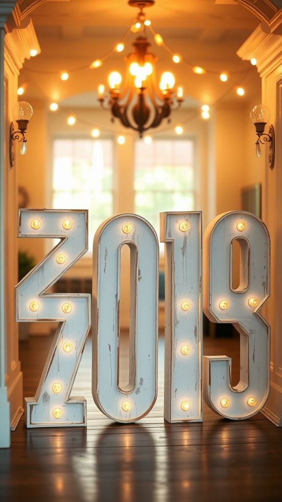 Large class year marquee numbers for entryway