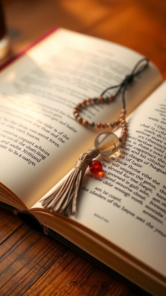 Beaded bookmark that feels like a tiny charm