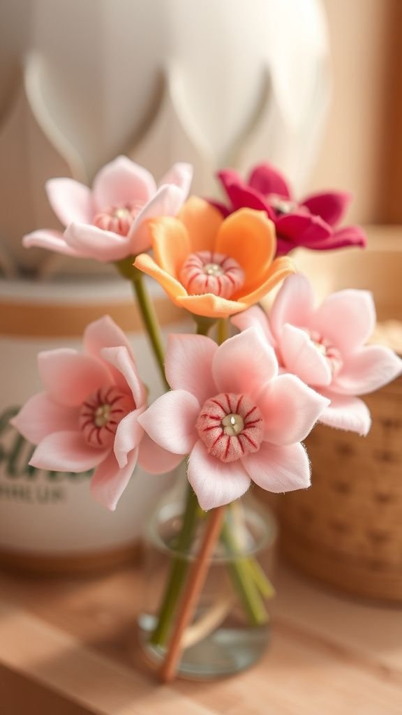 Everlasting felt flower bouquet for long displays