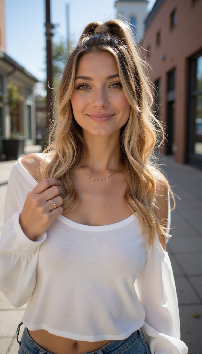 High Pony With Braided Clover Wrap Detail