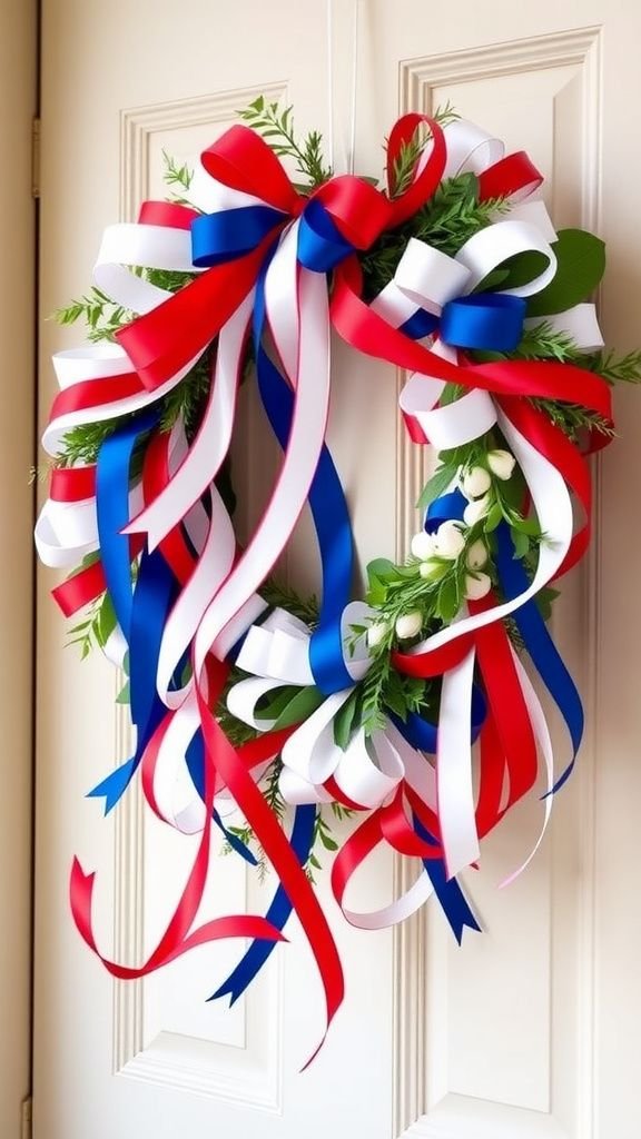 Layered ribbon cascade wreath with soft silhouette