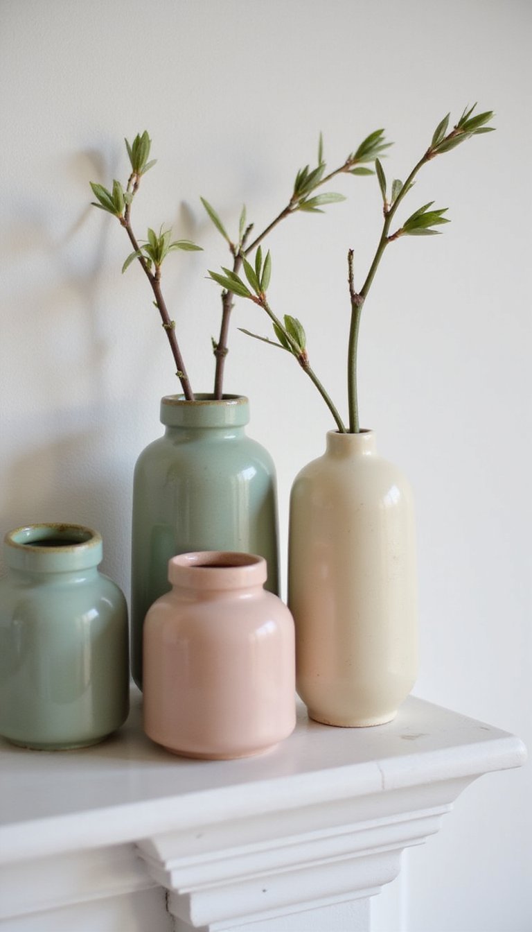 Handmade ceramic vessels in soft glazes